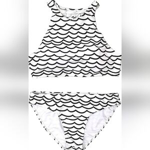 NWOT CUPSHE Women's Deep Water Waves Tank Bikini Set Beach Swimwear